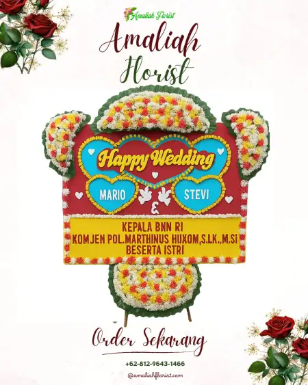 Papan Bunga Pernikahan Combongan